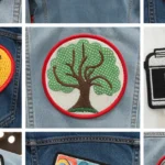 A collection of custom patches for a small fashion brand