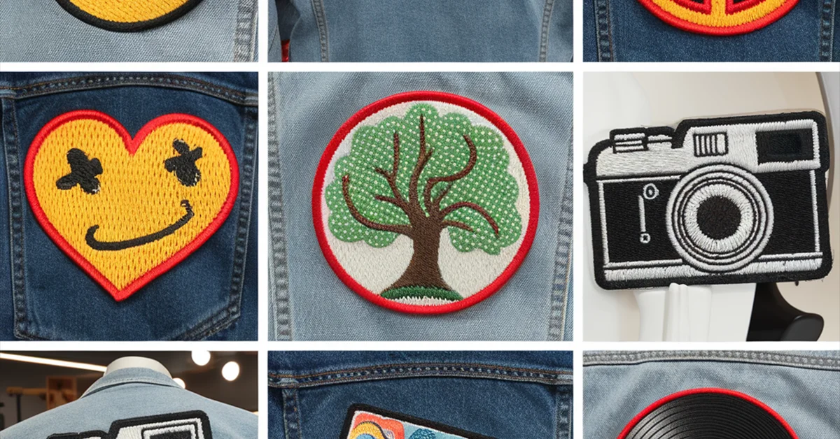 A collection of custom patches for a small fashion brand