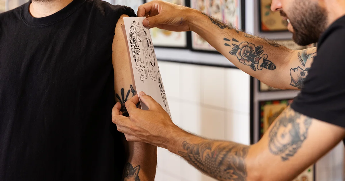 white and color tattoos